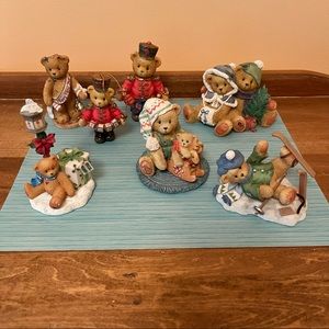 Lot of 7 Cherished Teddies Figurines Christmas Winter New Year